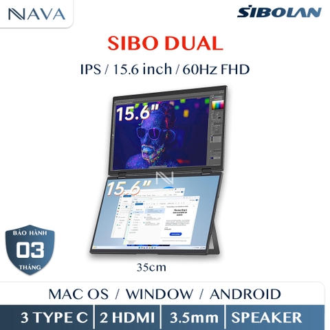 Màn hình đôi SIBOLAND gấp gọn / cảm ứng / 60Hz, IPS, Hỗ trợ làm việc và giải trí
