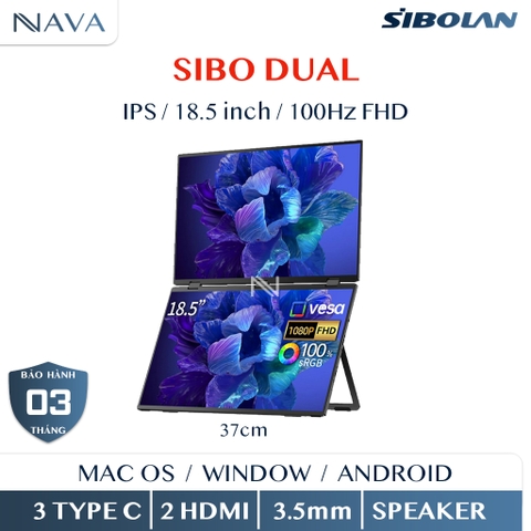 Màn hình đôi SIBOLAND gấp gọn / cảm ứng / 60Hz, IPS, Hỗ trợ làm việc và giải trí