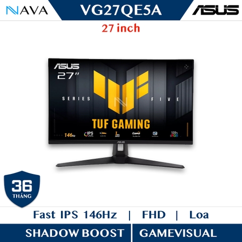Màn hình gaming TUF Gaming VG279QE5A – 27 inch, Full HD (1920x1080), Ép xung lên 146Hz (Trên 144Hz), IPS, ELMB Sync, 1ms MPRT, Loa âm thanh nổi, Variable Overdrive, DisplayWidget Center