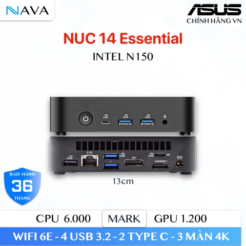 ASUS NUC 14 Essential Intel N150 Mini PC siêu bền, siêu mạnh cho công việc và giải trí