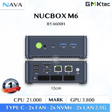 NucBox M6 ADM Ryzen 5 6600H - Win11 Pro - Máy tinh Mini PC GMKtec