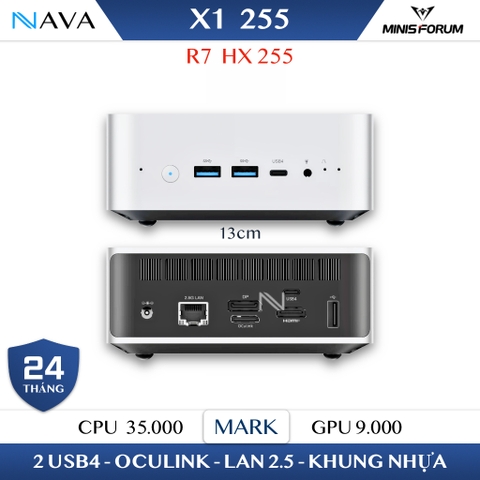 Minisforum X1-255  AMD Ryzen™ 7 255  Sức mạnh thu nhỏ hỗ trợ USB4, Oculink