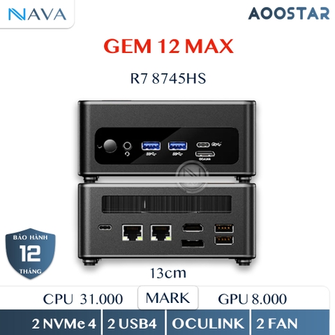 Mini PC AOOSTAR GEM 12 MAX R7 8745HS - AMD READEON 780M