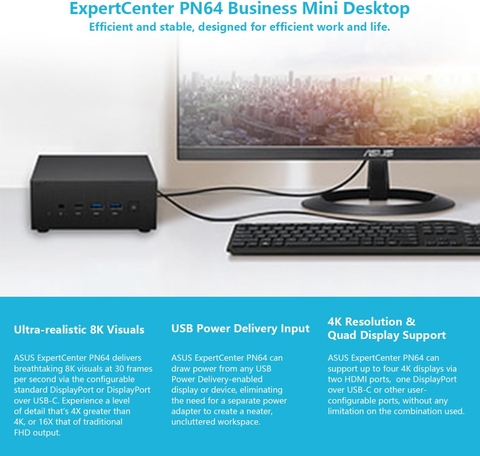 Mini PC ASUS ExpertCenter PN64-B-S7208MD-PZ01 i7 13700H DDR5 NVMe máy tính văn phòng hiệu năng mạnh mẽ nhỏ gọn di động cao