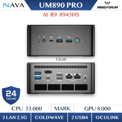 [Like New] Minisforum UM890 PRO Mini PC Gaming AMD Ryzen 8945HS Radeon 780M RDNA3 Máy tính R9 8000 Seri
