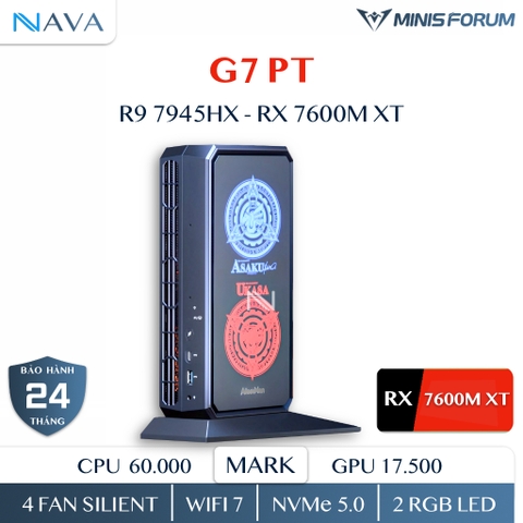 AtomMan G7 PT Mini PC Gaming AMD AI R9 7945HX Radeon RX 7600M Minisforum Ryzen 9