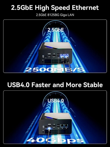 Mini PC GMK EVO-T1 Core Ultra 9 285H Intel Arc 140T Máy tính AI mạnh mẽ nhỏ gọn hiệu năng cao