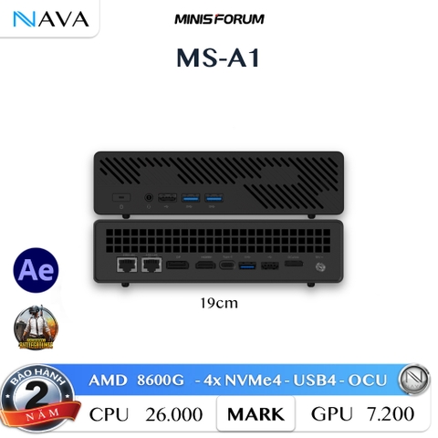 Minisforum MS-A1 AMD Ryzen 7000 đến 9000 series Desktop socket AM5⏐Mini PC⏐USB4⏐Oculink 2.5GB MSA1