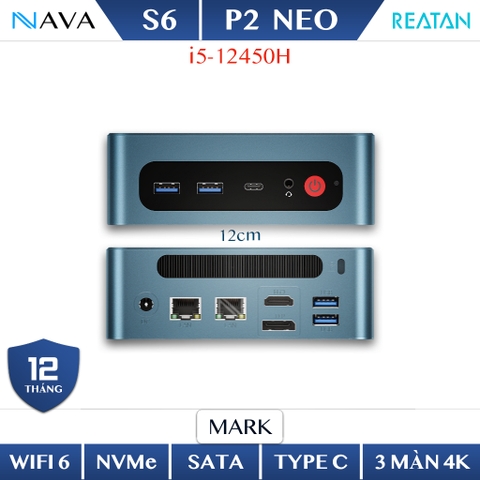 REATAN S6 Mini PC – Máy Tính Mini Intel Core i5-12450H 8C/12T 4.4GHz, RAM DDR4, SSD M.2, Hỗ Trợ 3 Màn Hình 4K, Kết Nối Wi-Fi 6E & Bluetooth 5.2