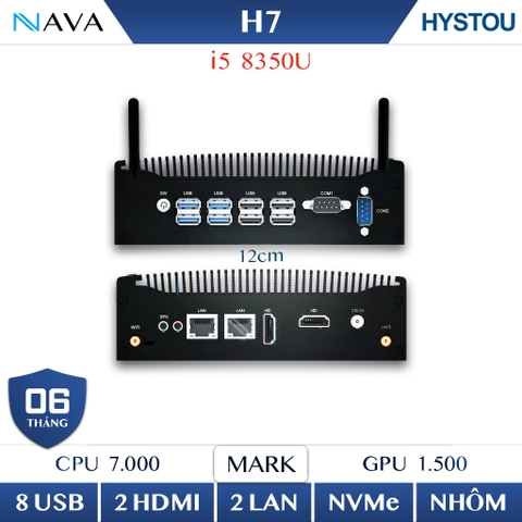 HYSTOU H7 i5-8350U – Mini PC công nghiệp không quạt hiệu năng cao, điều khiển PLC, hệ thống tự động hóa, hệ thống nhúng