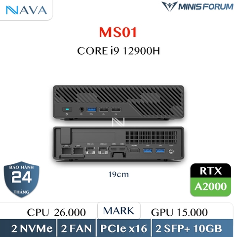 Workstation Server Minisforum MS01 SFP+ 10Gbps MS-01 băng thông 10GB Máy trạm / chủ