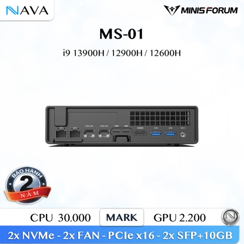 Workstation Server Minisforum MS01 SFP+ 10Gbps MS-01 băng thông 10GB Máy trạm / chủ