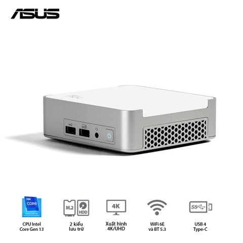 Mini PC ASUS NUC 13 Pro Desk Edition RNUC13VYKI50006 ( Core i5-1340P | DDR4 3200 | Iris Xe | NVMe PCIe4.0 | Wi-Fi+Bluetooth)