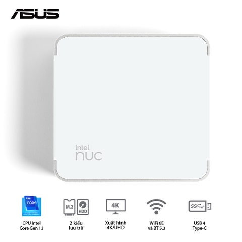 Mini PC ASUS NUC 13 Pro Desk Edition RNUC13VYKI50006 ( Core i5-1340P | DDR4 3200 | Iris Xe | NVMe PCIe4.0 | Wi-Fi+Bluetooth)