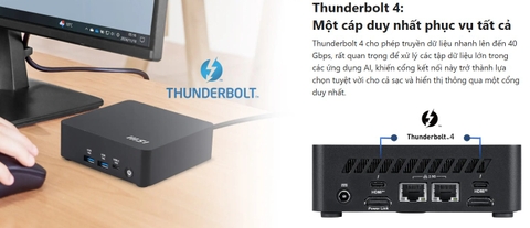 Mini PC Cubi NUC AI 1UMG B209 Máy tính Mini AI Core Ultra 7 155H nhỏ gọn mãnh mẽ hiệu năng cao