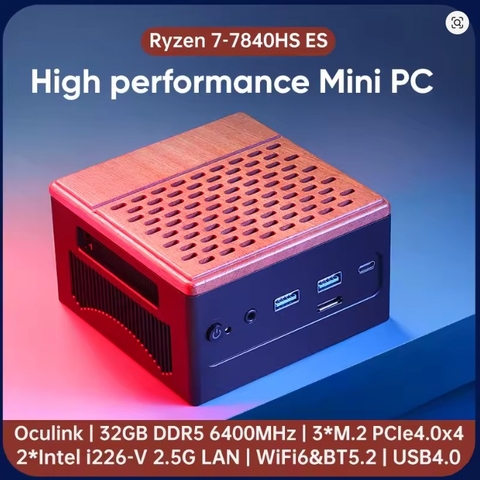 Mini PC NINGYU N7 R7 7840HS 32GB LPDDDR5X 7500Mhz