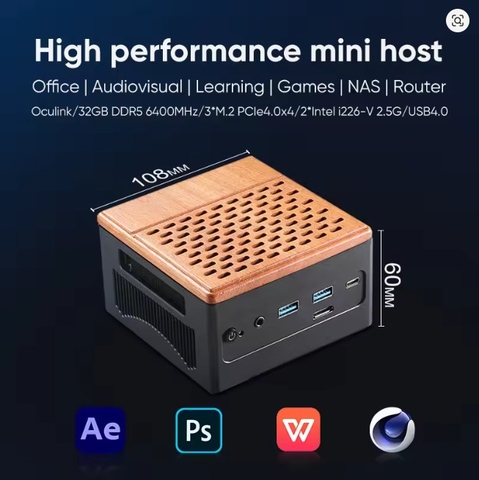 Mini PC NINGYU N7 R7 7840HS 32GB LPDDDR5X 7500Mhz