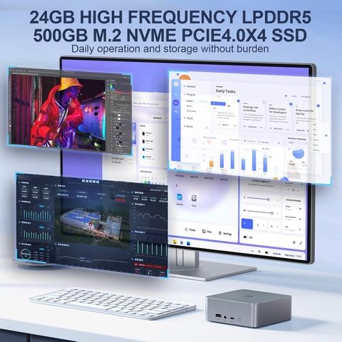 Mini PC Beelink EQR6 AMD Ryzen 5 6600U 6C/12T RAM 24GB LPDDR5 6300Mhz