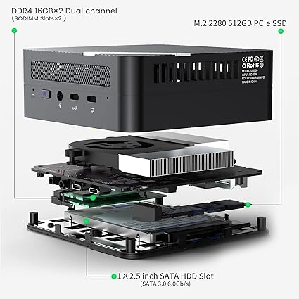 Mini PC Minisforum UM580D AMD R7 5800H Radeon USB4 Máy tính Ryzen 7