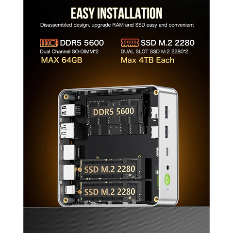 NUCBOX  K8 PLUS+Oculink Ryzen 7 8845HS Máy Tính AMD Gaming Mini PC GMKtec
