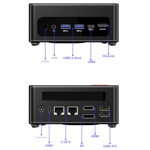 Mini PC AOOSTAR GEM 12+ PRO R7 Pro 8845HS - AMD READEON 780M MÀN LCD TIỆN DỤNG