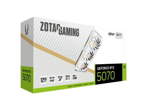 Card màn hình ZOTAC RTX 5070 AMP White Edition 12GB GDDR7 PCIe 5.0 (ZT - B50700FQ - 10P)