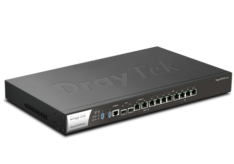 DrayTek Vigor3912 - Router VPN doanh nghiệp cân bằng tải đa WAN hiệu năng cao 10G, tích hợp Smart Action, chịu tải hơn 500 users