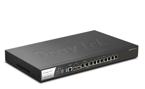 DrayTek Vigor3912 - Router VPN doanh nghiệp cân bằng tải đa WAN hiệu năng cao 10G, tích hợp Smart Action, chịu tải hơn 500 users