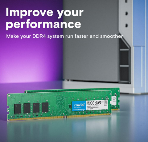 RAM Desktop Crucial 16GB DDR4 Bus 3200Mhz CT16G4DFRA32A
