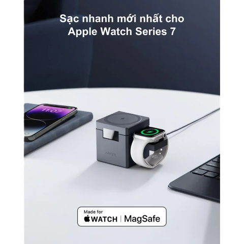 Anker Y1811 – Đế sạc không dây Anker 737 cube MagSafe 3 in 1 15W
