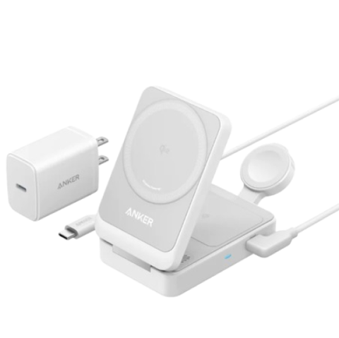 Đế sạc Anker Maggo gập 3 in 1 1C 15W kèm củ sạc + Cáp B2557