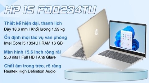 Laptop HP 15 fd0234TU i5 1334U/16GB/512GB/Win11 (9Q969PA)