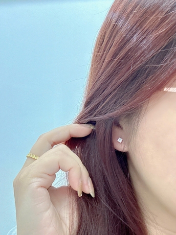 Bông tai Bạc - TM027 - 3 cặp cỏ 4 lá và nơ