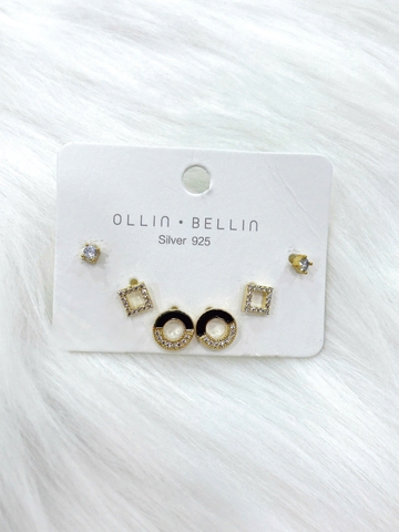 Bông tai Bạc - TM028 - 3 cặp bông tai thời trang