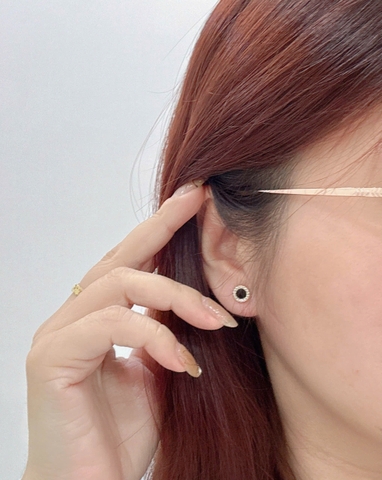 Bông tai Bạc - TM025 - 3 cặp bông tai tròn đính đá