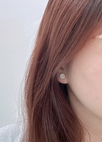 Bông tai Bạc - TM025 - 3 cặp bông tai tròn đính đá