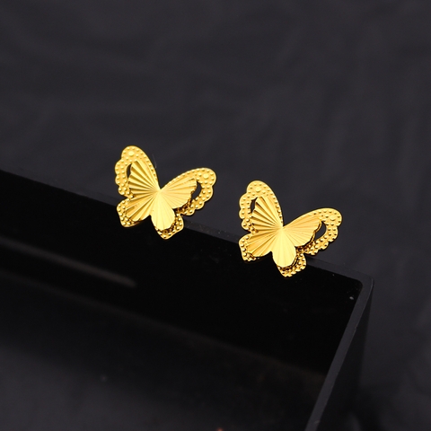 Bông tai Titan - TB236 - hồ điệp khắc máy cánh 2 tầng