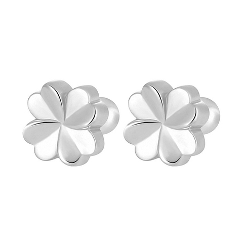 Bông tai Titan  - TB241 - cỏ 4 lá may mắn đít vặn tròn