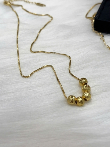 Set trang sức Titan - dây chuyền bi 6ly khắc máy & bông tai bi 5ly