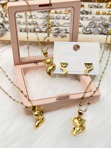 Set trang sức Titan - cáo phun cát nhám