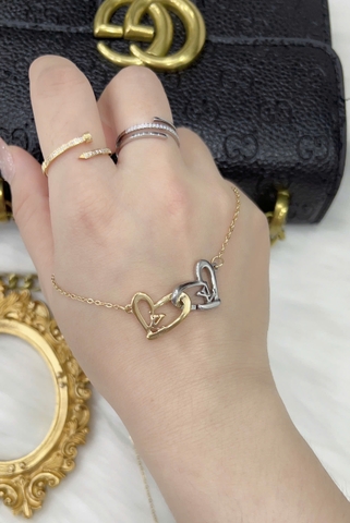 Dây chuyền Titan - TM043 - Trái tim LV cách điệu