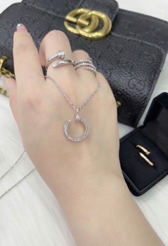 Dây chuyền Titan - TM044 - Mặt đinh Cartier đính đá