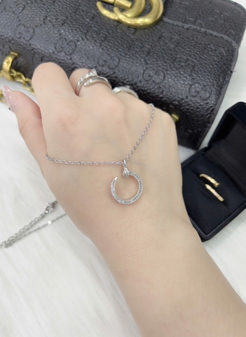 Dây chuyền Titan - TM044 - Mặt đinh Cartier đính đá