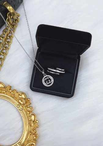 Dây chuyền Titan - TM045 - mặt dây CG đính đá