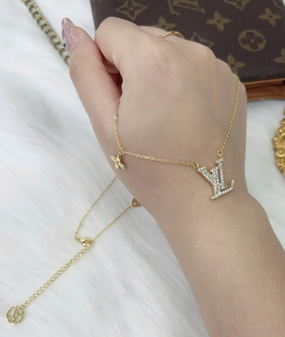 Dây chuyền Titan - TM046 - mặt LV