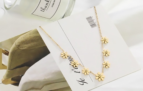 Dây chuyền Titan - TN043 - 7 hoa cúc