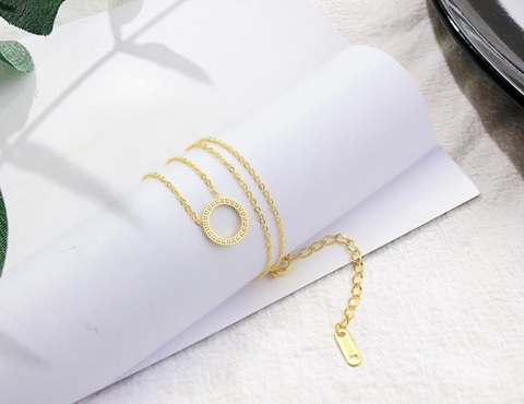 Dây chuyền Titan - TN436 - Vòng tròn đính kim