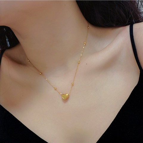 Dây chuyền Titan - TN646 - trái tim dây bi cách điệu