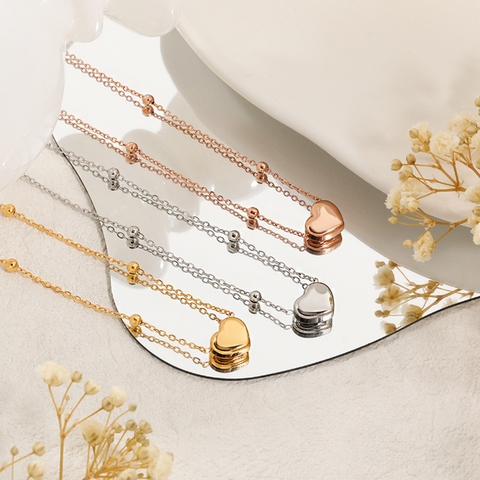 Dây chuyền Titan - TN646 - trái tim dây bi cách điệu