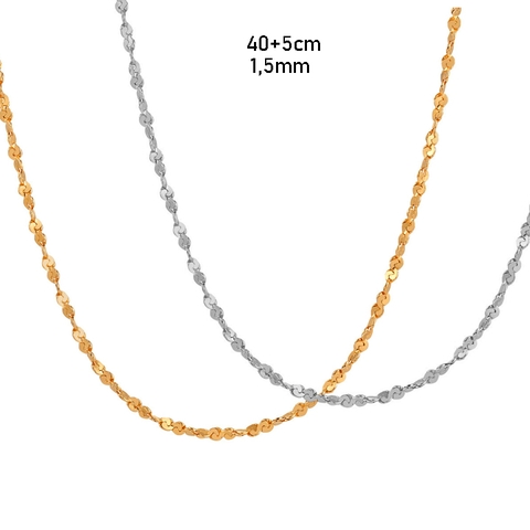 Dây chuyền Titan - TN805 - trơn không mặt kiểu xoắn